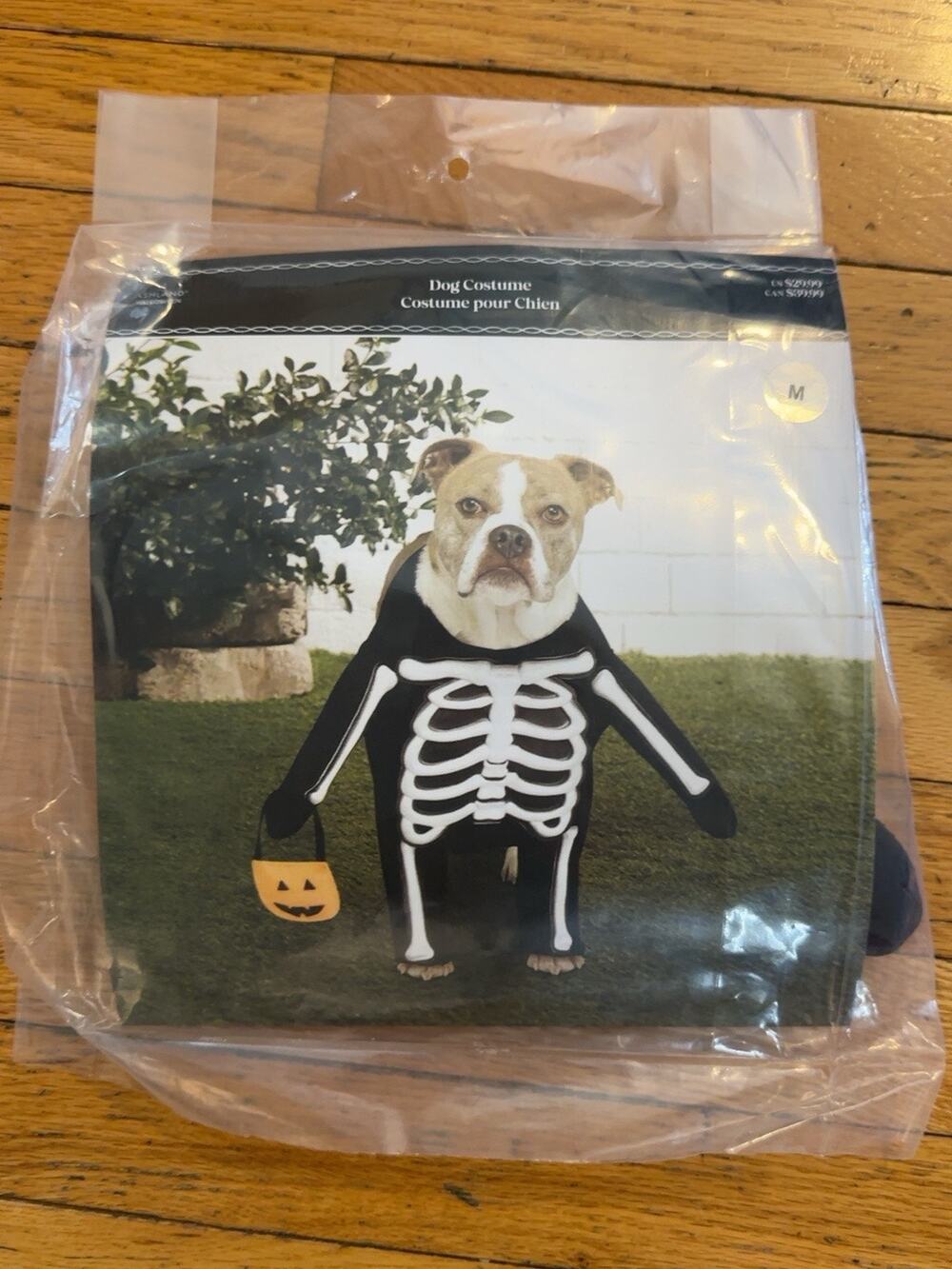 NEW Skeleton Dog Halloween Costume Medium M Bones Trick or Treat Pet Costume